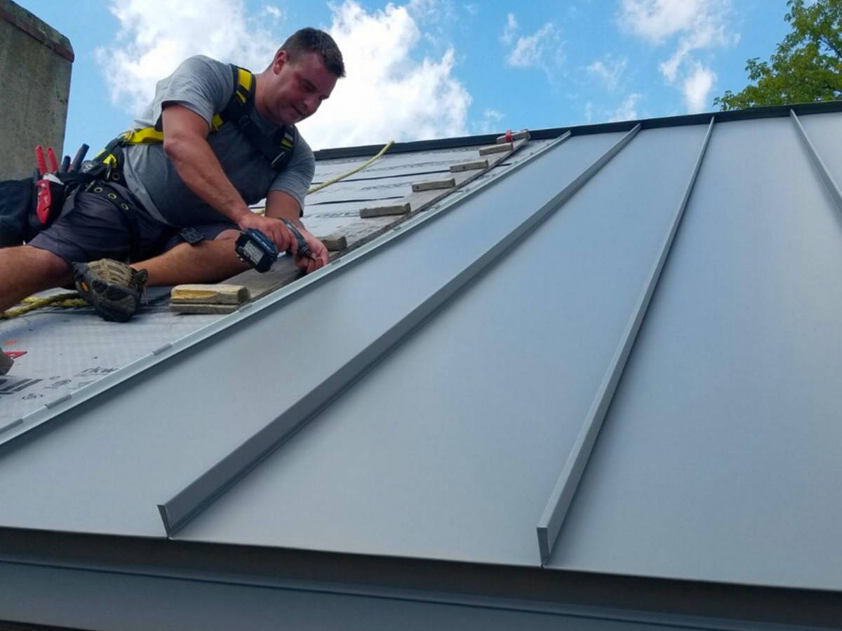 Ellington, CT metal roofing work-in-progress