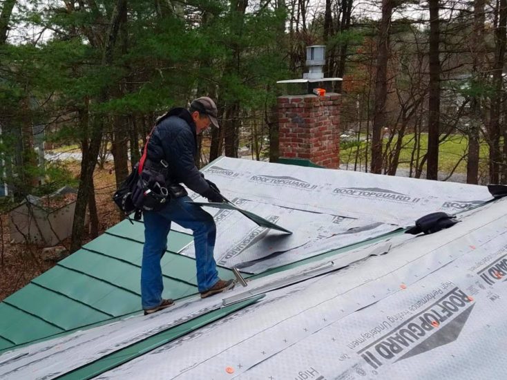 Hopkinton, MA metal roofing work-in-progress