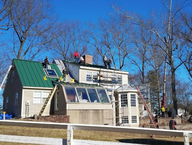 Lakeville, MA metal roofing work-in-progress
